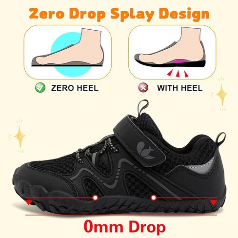 FEETCITY Kids Shoes Boys Girls Barefoot Shoe Wide Toddler Shoes Non-Slip Zero Drop Minimalist Sneakers Kids Tennis Hiking Shoe in Saudi Arabia