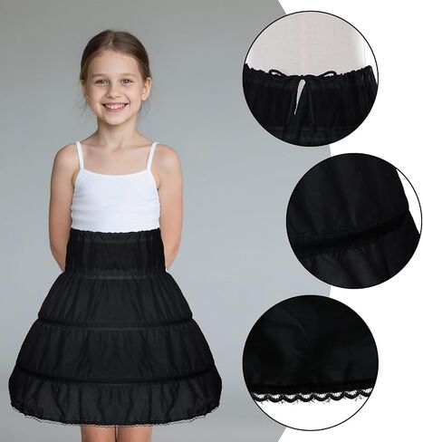 Baotongle Girls Petticoat Underskirt مع 3 أطواق كاملة الفتيات الفتيات بتنورة كرينولين تنورة كرينولين لحفلات الهالوين فستان يومي in Saudi Arabia
