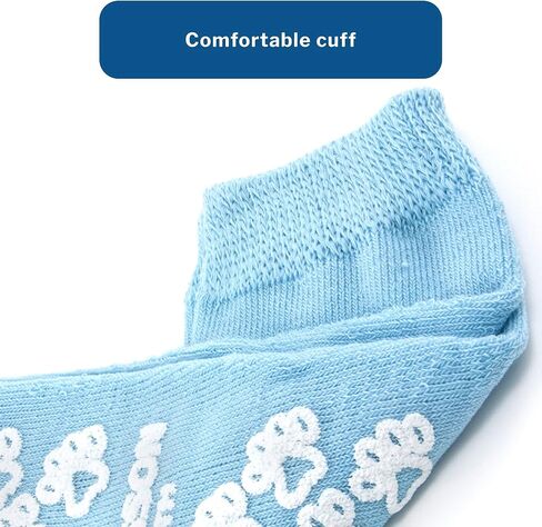 McKesson Terries Slipper Socks [48 Pairs], Non Slip Grip Hospital Socks, Youth Size, Unisex Grippy Slipper, Light Blue, Single Tread, Soft and Breathable Terry Cloth Inner in Saudi Arabia