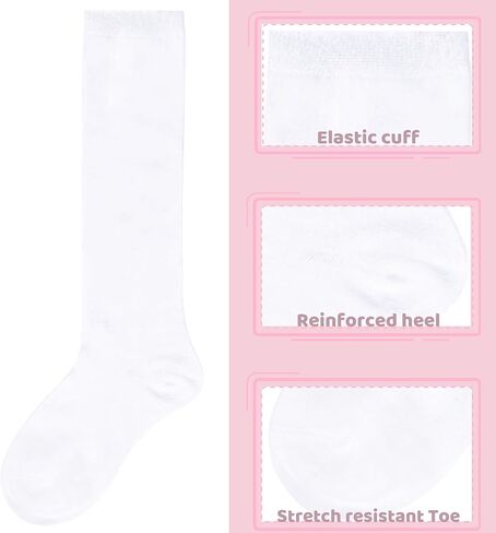 YMYDYFC Girls Knee High Socks 3Packs Kids Toddler School Uniform Dress Sock in Kuwait