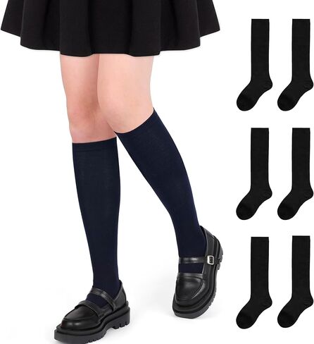 Ymydyfc Girls Knee High Socks 3packs Kids Toddler School Uniform Dress Sock in Saudi Arabia
