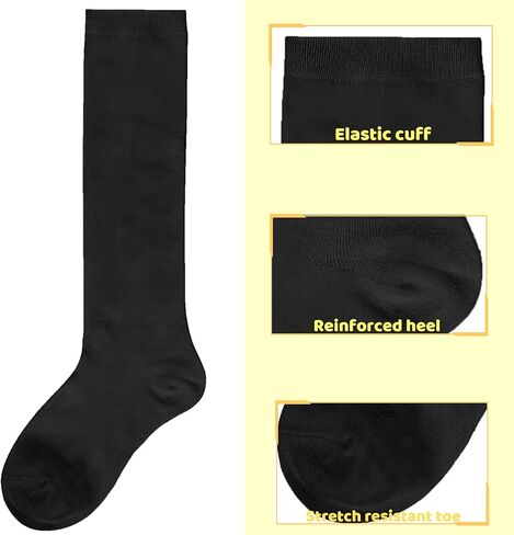 Ymydyfc Girls Knee High Socks 3packs Kids Toddler School Uniform Dress Sock in Saudi Arabia