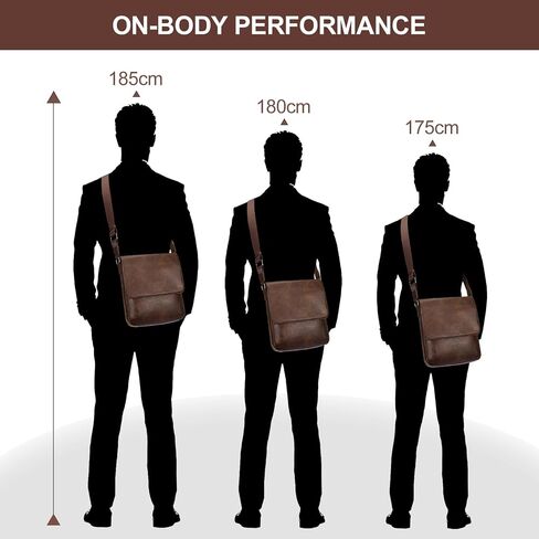 Leathario Men's Crossbody Bag, Vegan Leather, Shoulder Purse Side Sling Satchel, Small Messenger for Travel Work Daily in Kuwait