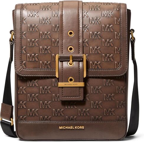Michael Kors Colby Crossbody Map Bag, Brushed Gold-Tone Hardware/Chocolate in Saudi Arabia