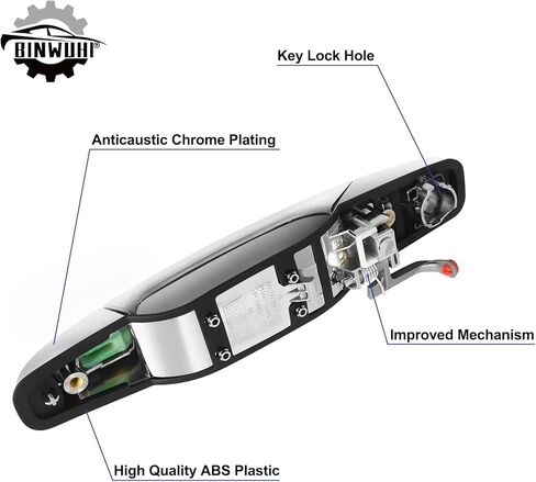 Chrome Exterior Rear Left Driver Side Door Handle Compatible with 2007-2013 Chevy Silverado Tahoe Avalanche Suburban,GMC Sierra Yukon XL Denali,Cadillac Escalade,|Replaces OE 15915659,22738725,80105 in Kuwait