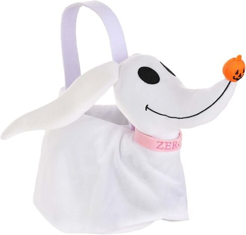Disney Nightmare Before Christmas Zero Plush Candy Bucket - Soft Fabric with Handle, Officially Licensed in Saudi Arabia
