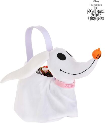 Disney Nightmare Before Christmas Zero Plush Candy Bucket - Soft Fabric with Handle, Officially Licensed in Saudi Arabia