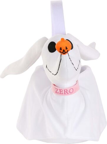 Disney Nightmare Before Christmas Zero Plush Candy Bucket - Soft Fabric with Handle, Officially Licensed in Saudi Arabia