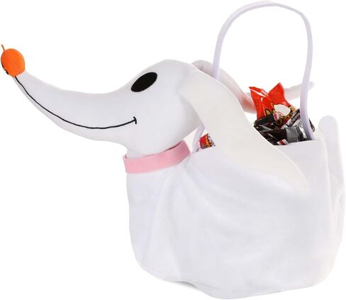 Disney Nightmare Before Christmas Zero Plush Candy Bucket - Soft Fabric with Handle, Officially Licensed in Saudi Arabia