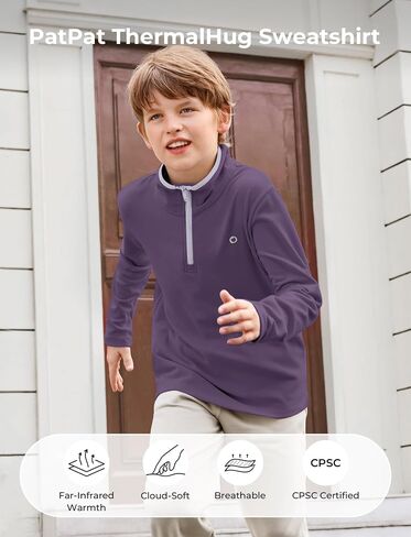 باطات الأطفال المحاكمة للحرارة ، سحابة ذكية ذكية ربع زيب ، pullover الرقبة وهمية مع أصفاد ثقب الإبهام in Kuwait