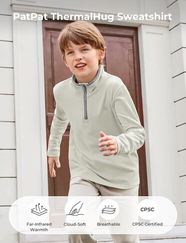 باطات الأطفال المحاكمة للحرارة ، سحابة ذكية ذكية ربع زيب ، pullover الرقبة وهمية مع أصفاد ثقب الإبهام in Saudi Arabia