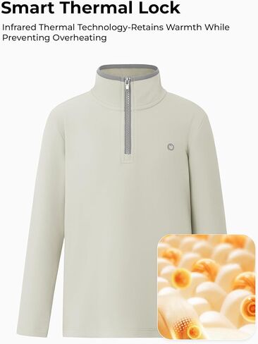 باطات الأطفال المحاكمة للحرارة ، سحابة ذكية ذكية ربع زيب ، pullover الرقبة وهمية مع أصفاد ثقب الإبهام in Saudi Arabia