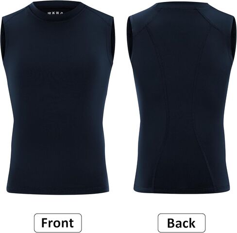Youth Sleeveless Compression Shirt Boys Athletic Tank Tops Kids Basketball Football Undershirt in Kuwait