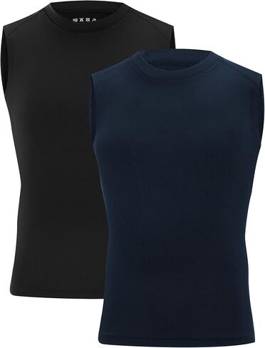 Youth Sleeveless Compression Shirt Boys Athletic Tank Tops Kids Basketball Football Undershirt in Kuwait