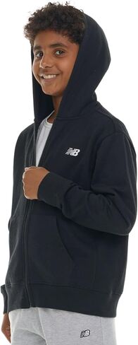 New Balance Boys Zip Up Hoodie – Full Zip Premium Cotton Blended Fleece Sweatshirt with Lined Hood, Comfortable Fit in Saudi Arabia