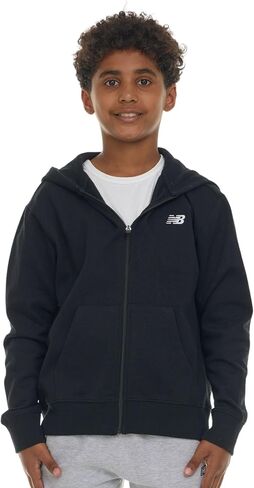 New Balance Boys Zip Up Hoodie – Full Zip Premium Cotton Blended Fleece Sweatshirt with Lined Hood, Comfortable Fit in Saudi Arabia