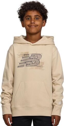 New Balance Boys Graphic Hoodie-Premium Comfy Cotton Plended Fleece Pullover Sweatshirt للأطفال والأحجام 4-20 in Saudi Arabia