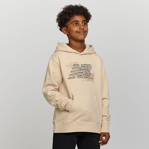 New Balance Boys Graphic Hoodie-Premium Comfy Cotton Plended Fleece Pullover Sweatshirt للأطفال والأحجام 4-20 in Saudi Arabia