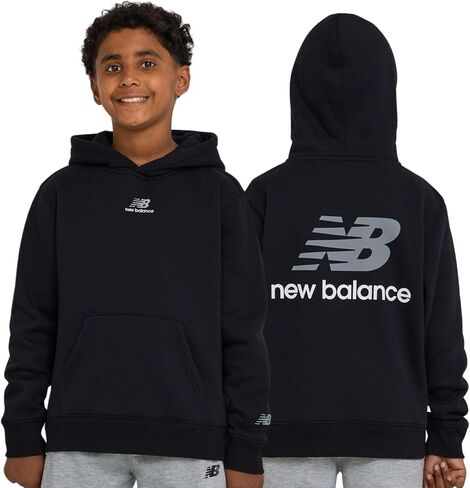 New Balance Boys Hoodie-القطن المريح المريح المريح Fleece Classic Pullover Sweatshirt للأطفال والأحجام 4-20 in Saudi Arabia