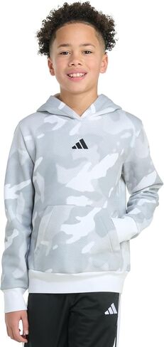 adidas Boys' Long Sleeve Halftone Camo Printed Fleece Pullover Hoodie in Saudi Arabia