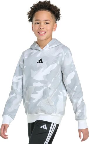 adidas Boys' Long Sleeve Halftone Camo Printed Fleece Pullover Hoodie in Saudi Arabia