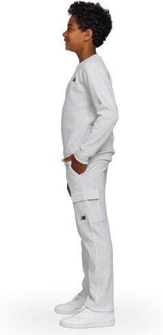 New Balance Boys and Toddlers 'Set-Set-Soft Fleece Crewneck Pullover Sweatshirt Cargopants sweatsuit (2T-12) in Saudi Arabia