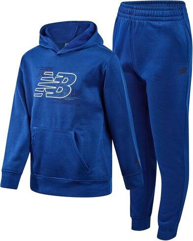 New Balance Boys Sweat Suit Set - 2 Piece Soft Fleece Tracksuit Set with Pullover Hoodie & Jogger Sweatpants for Boys (8-16) in Saudi Arabia