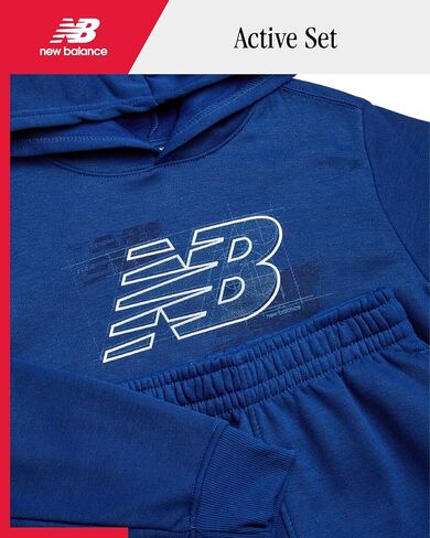 New Balance Boys Sweat Suit Set - 2 Piece Soft Fleece Tracksuit Set with Pullover Hoodie & Jogger Sweatpants for Boys (8-16) in Saudi Arabia