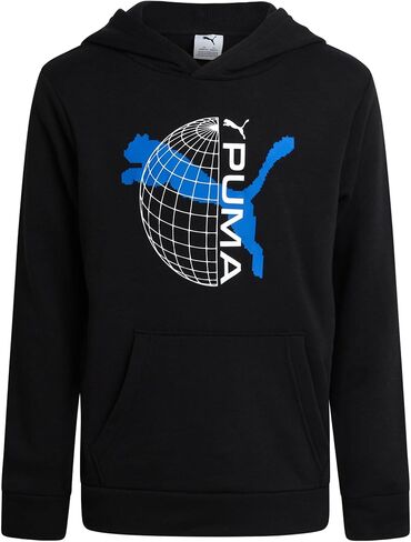 طقم الركض للأولاد من بوما - بلوفر بغطاء للرأس من الصوف الناعم مكون من 3 قطع، تي شيرت بأكمام قصيرة وبنطال الركض للأولاد (4-16) in Kuwait