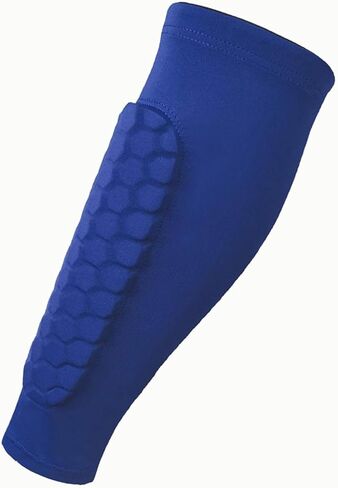 أكمام الساق وحراس الساق لكرة القدم مع دعم العجل للرياضيين - أكمام ضغط مع حماية قرص العسل - الأزرق L in Kuwait