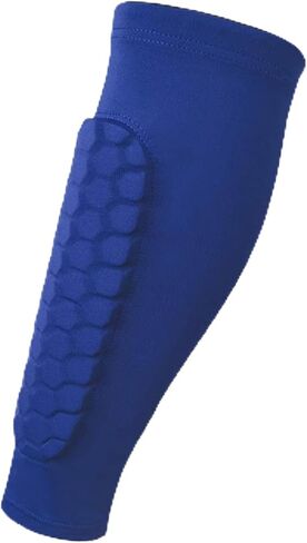 أكمام الساق وحراس الساق لكرة القدم مع دعم العجل للرياضيين - أكمام ضغط مع حماية قرص العسل - الأزرق XL in Kuwait