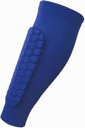 أكمام الساق وحراس الساق لكرة القدم مع دعم العجل للرياضيين - أكمام ضغط مع حماية قرص العسل - الأزرق XL in Kuwait