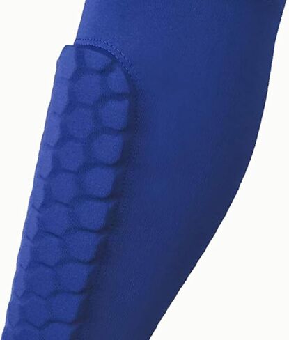 أكمام الساق وحراس الساق لكرة القدم مع دعم العجل للرياضيين - أكمام ضغط مع حماية قرص العسل - الأزرق XL in Kuwait