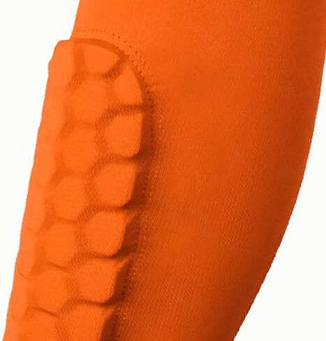 أكمام الساق وحراس الساق لكرة القدم مع دعم العجل للرياضيين - أكمام الضغط مع حماية قرص العسل - البرتقالي م in Kuwait