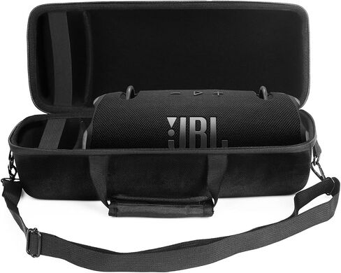 حقيبة حمل صلبة للسفر متوافقة مع مكبر صوت بلوتوث JBL Xtreme 4/3 - مقاومة للصدمات، ومقاومة للماء، ومقاومة للخدش - مثالية للسفر والتخزين (أسود + أبيض) in Kuwait