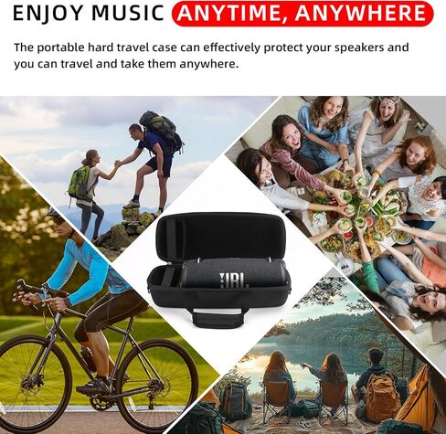 حقيبة حمل صلبة للسفر متوافقة مع مكبر صوت بلوتوث JBL Xtreme 4/3 - مقاومة للصدمات، ومقاومة للماء، ومقاومة للخدش - مثالية للسفر والتخزين (أسود + أبيض) in Kuwait