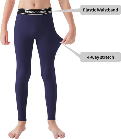 Dreammonkey Boys Leggings, 4T - 14 Years Quick Dry Base Layer Compression Pants Sports Tights for Football and Basketball in Kuwait