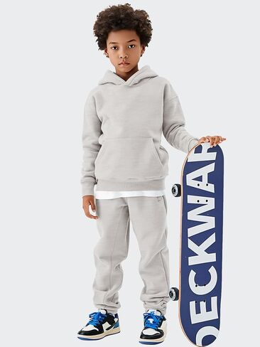 YKR Kids Sweatsuit Girls Boys Fleece 2 Piece Outfits Hooded Sweatshirt and Jogger Sweatpants Athletic Clothing Sets in Saudi Arabia