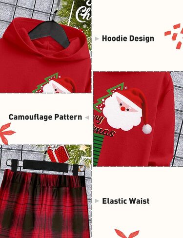 KANGKANG Boys Clothes Two Piece Long Sleeve Hooded Sweatshirt Top Camouflage Sweatpants Fall Outfits Winter Clothes Set 6-16Y in Kuwait