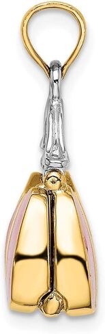 14K الذهب الأصفر 3D أسود أسود مقبض حقيبة يد مع شريط متحرك شريط in Kuwait