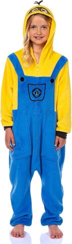 Minions Boys 'Kigurumi Union Suit - Stuart & Kevin Designs - Super Soft Fleece Minion Pajamas مع تفاصيل مطرزة in Saudi Arabia