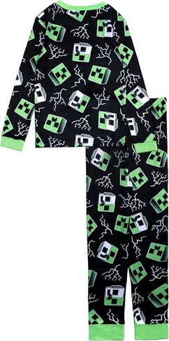 Minecraft Boys' 2-Piece Loose-fit Pajama Set, Soft & Comfortable in Saudi Arabia