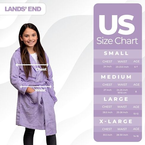 Lands' End Kids Hooded Fleece Solid Robe in Saudi Arabia