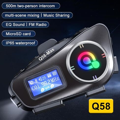 Q28-2X Motorcycle Helmet Bluetooth Headset, Wireless Camera Recorder Intercom with 1080P, 120°Wide Angle，HD Video/Photo, Body 360°Adjustment, Bluetooth 5.3, IP66, 32GB TF Card in Saudi Arabia
