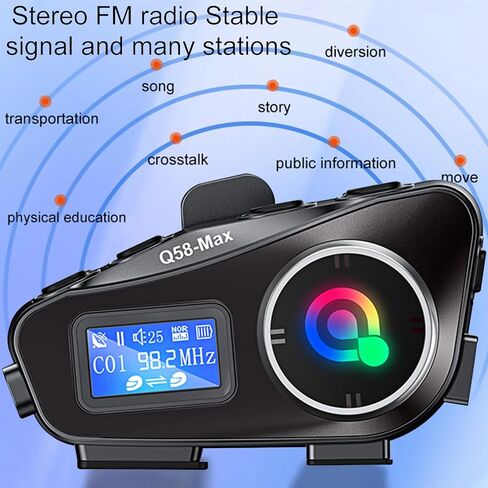 Q28-2X Motorcycle Helmet Bluetooth Headset, Wireless Camera Recorder Intercom with 1080P, 120°Wide Angle，HD Video/Photo, Body 360°Adjustment, Bluetooth 5.3, IP66, 32GB TF Card in Saudi Arabia