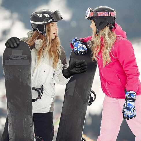 Snow Gloves,Touchscreen Ski Mittens, 3M Thinsulate Warm Cold Weather Ski Gloves for Parent Boys Girls in Saudi Arabia