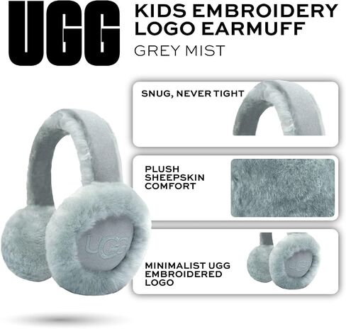 ugg Kids Earmuff مع راحة جلد الغنم ، وعصابة رأس دافئة - شعار مطرز الحد الأدنى - ارتداء الطقس البارد الدافئ in Saudi Arabia