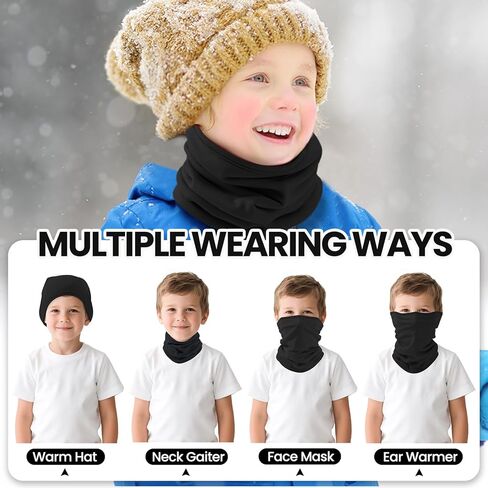 Kids Balaclava Ski Mask&Neck Gaiter Winter for Boys&Girls,Fleece Windproof Neck Warmer for Skiing Cycling Hiking in Kuwait