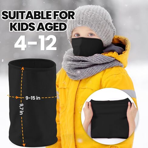 Kids Balaclava Ski Mask&Neck Gaiter Winter for Boys&Girls,Fleece Windproof Neck Warmer for Skiing Cycling Hiking in Kuwait
