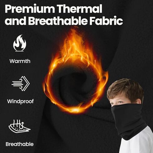 Kids Balaclava Ski Mask&Neck Gaiter Winter for Boys&Girls,Fleece Windproof Neck Warmer for Skiing Cycling Hiking in Kuwait